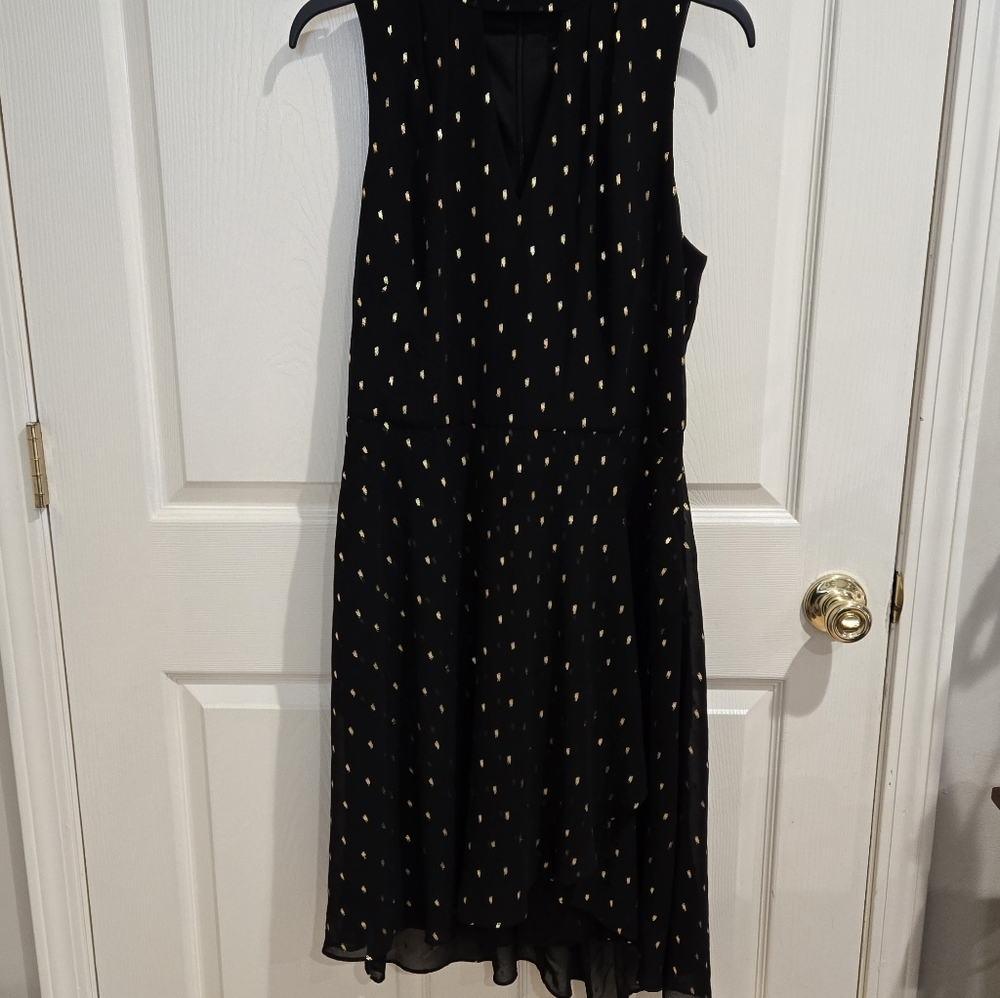 WHBM Black Dress With Gold Spots - Picture 5 of 5